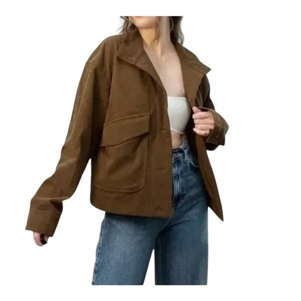 Avec Les Filles Anthropologie Brown Corduroy Oversized Jacket Women's S Western